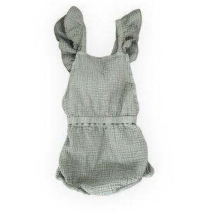 The Simple Folk Ruffled Muslin Romper, Size 4-5 Years